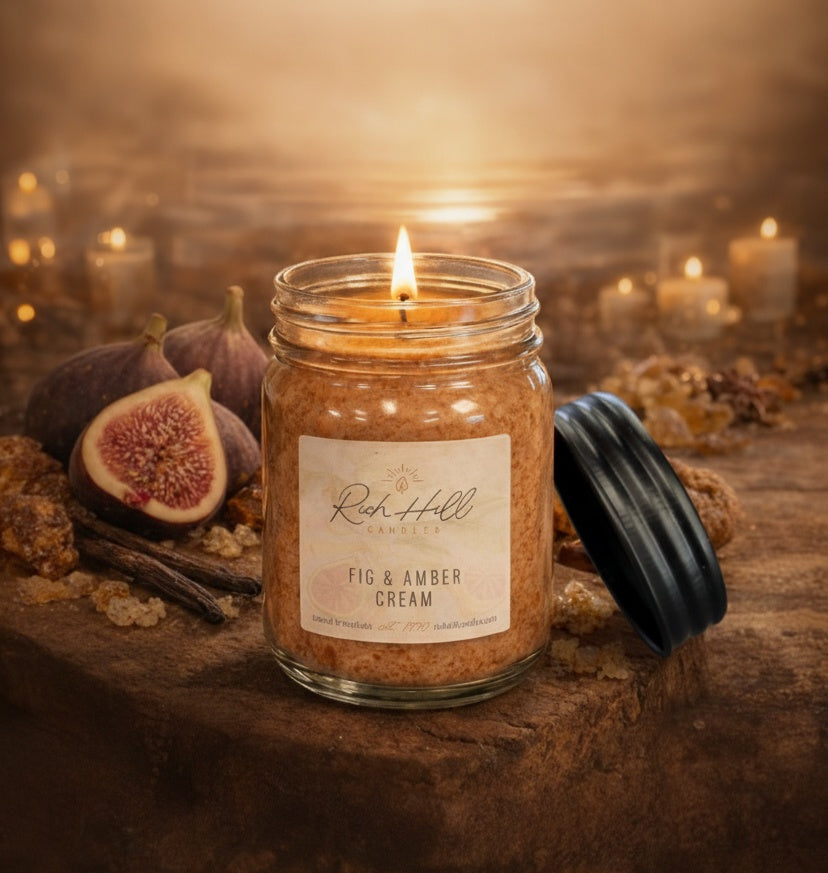 Fig & Amber Cream Scented Jar Candles