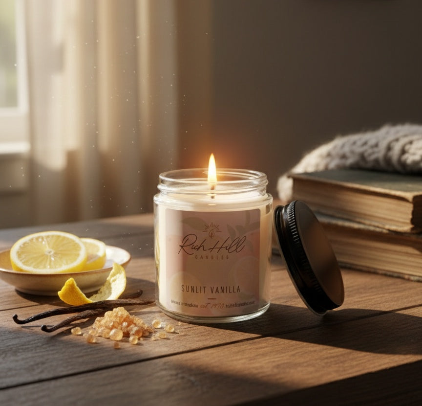 Sunlit Vanilla Scented Jar Candles