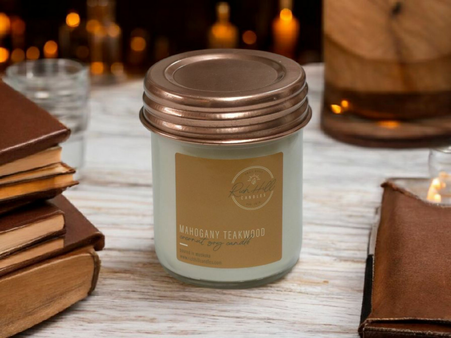 Mahogany & Teakwood Scented Coconut Soy Jars