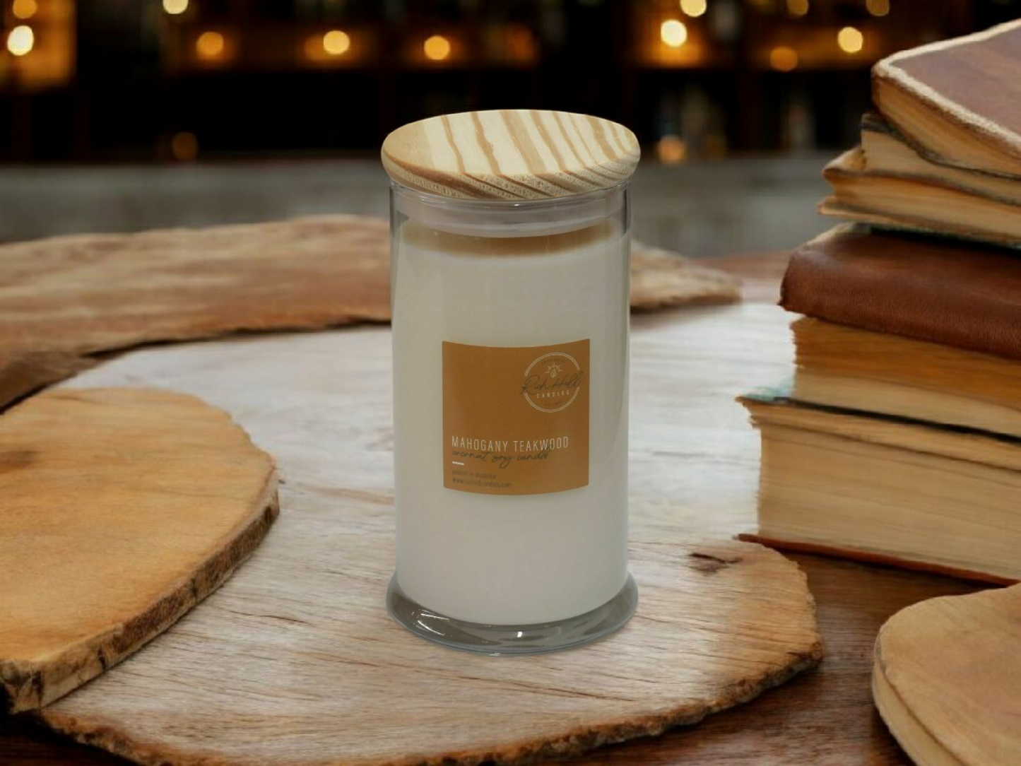 Mahogany & Teakwood Scented Coconut Soy Jars