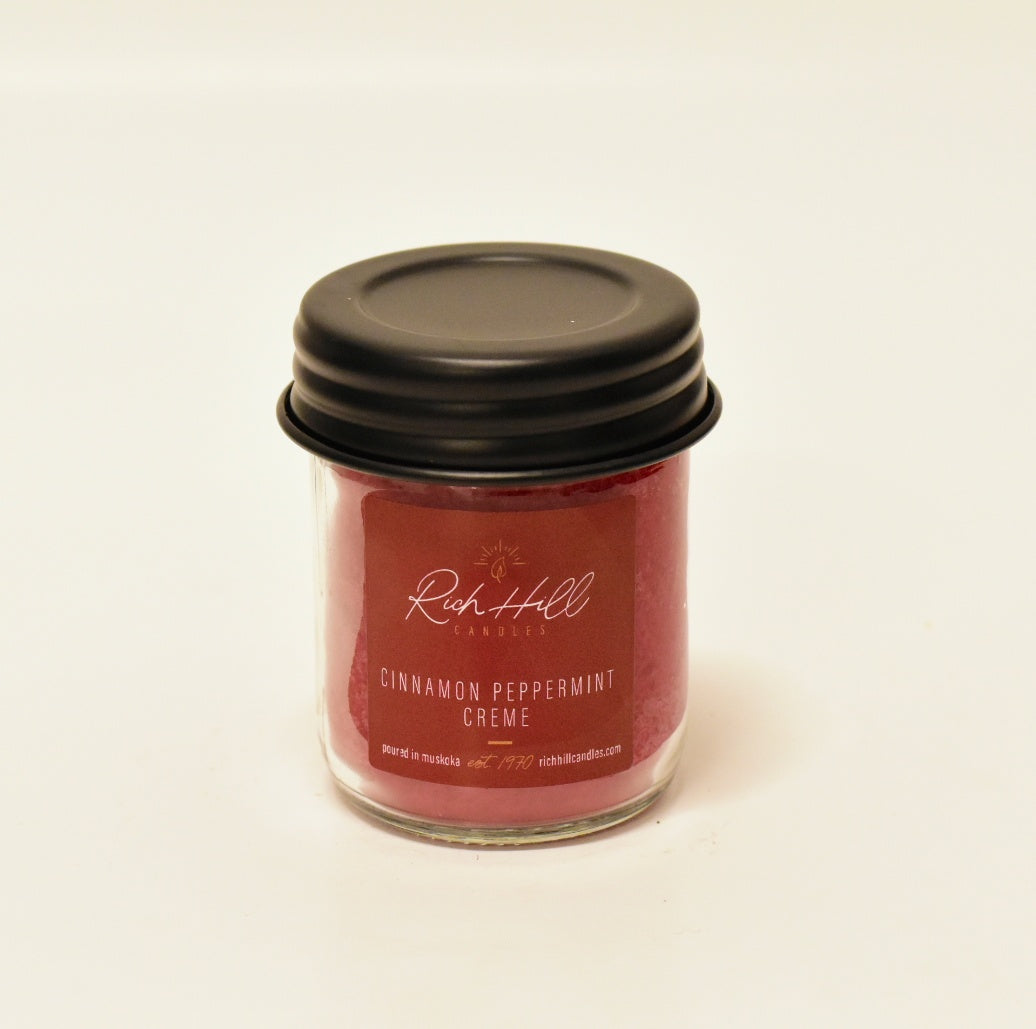 Cinnamon Peppermint Creme scented jar candles