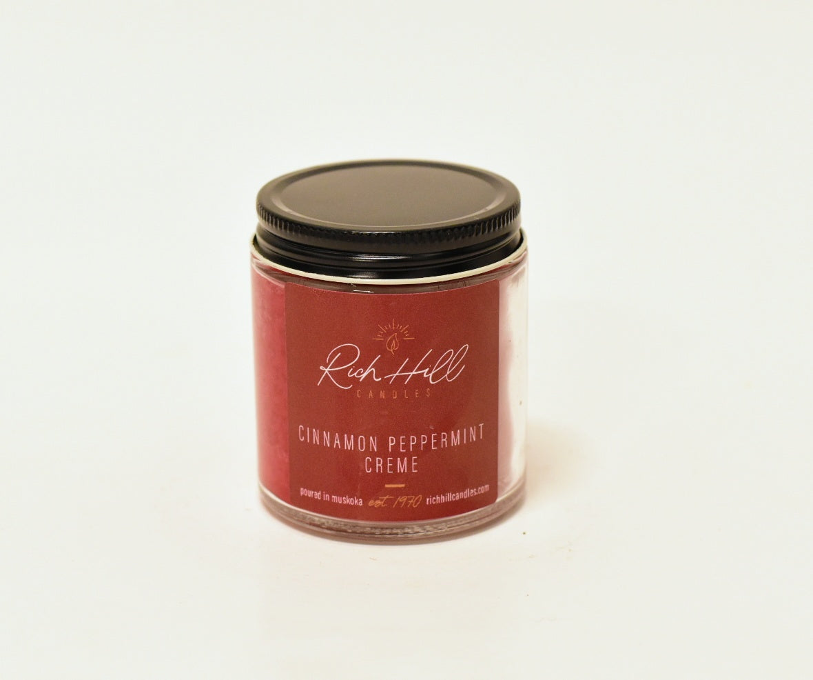 Cinnamon Peppermint Creme scented jar candles