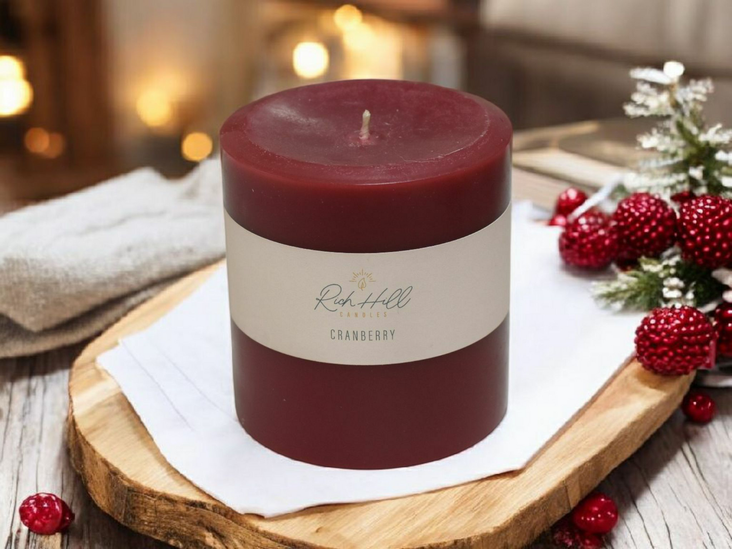 Cranberry Scented Pillars