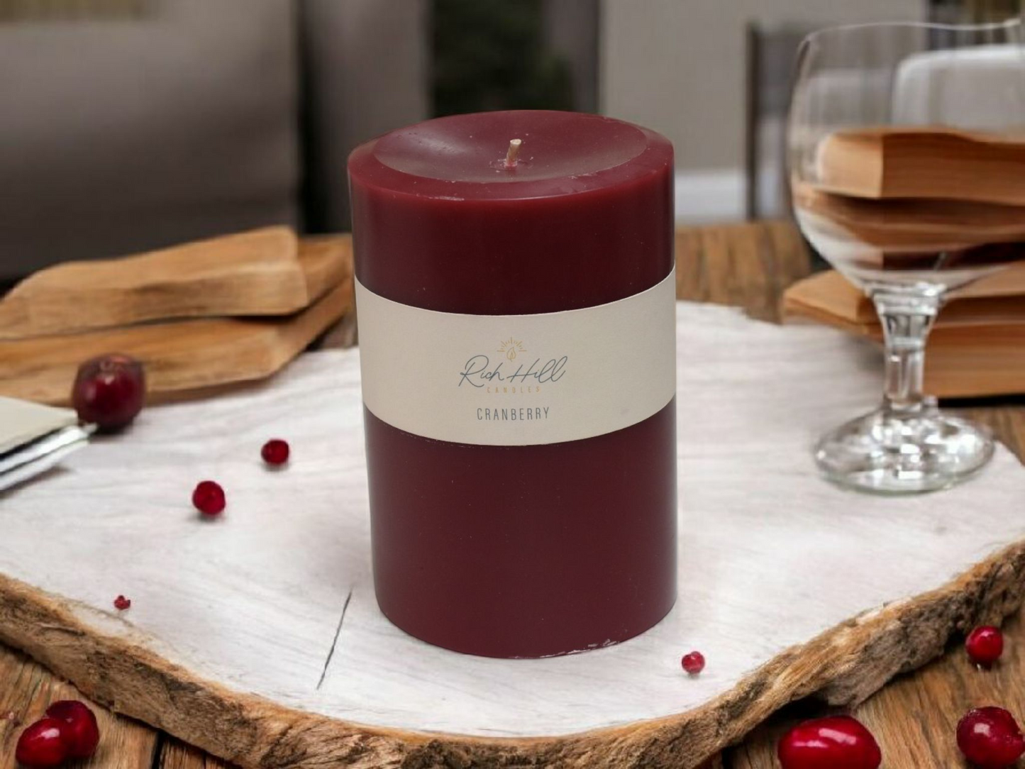 Cranberry Scented Pillars