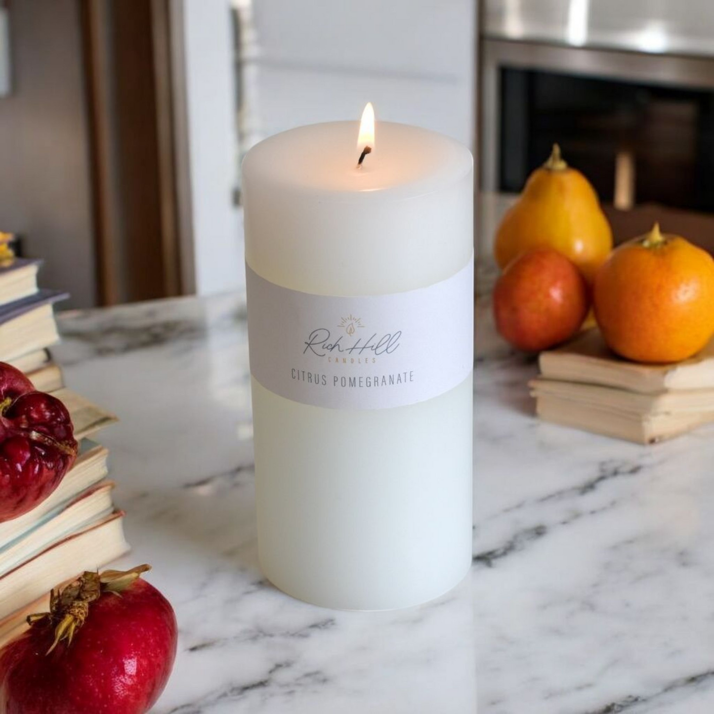 Citrus & Pomegranate Scented Pillars