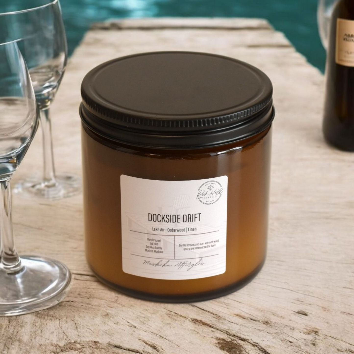 Dockside Drift Muskoka Afterglow soy scented Jars