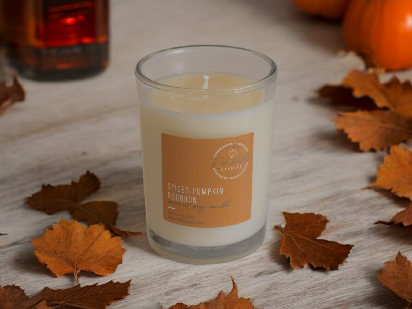 Spiced Pumpkin Bourbon Scented Coconut Soy Jars