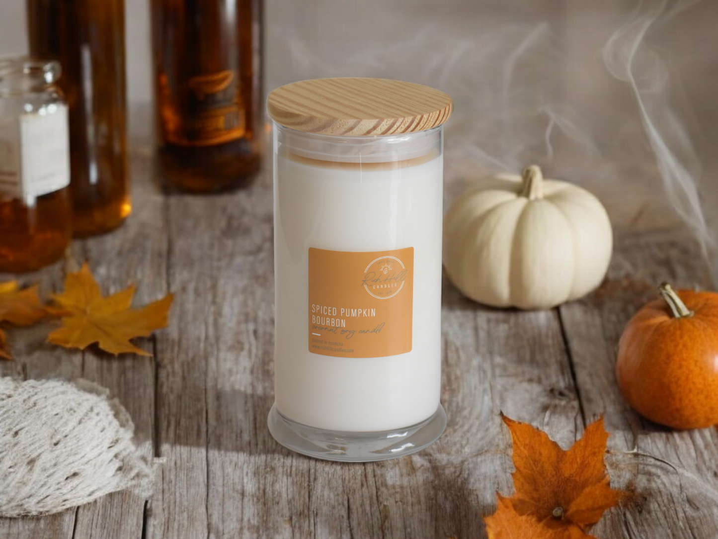 Spiced Pumpkin Bourbon Scented Coconut Soy Jars