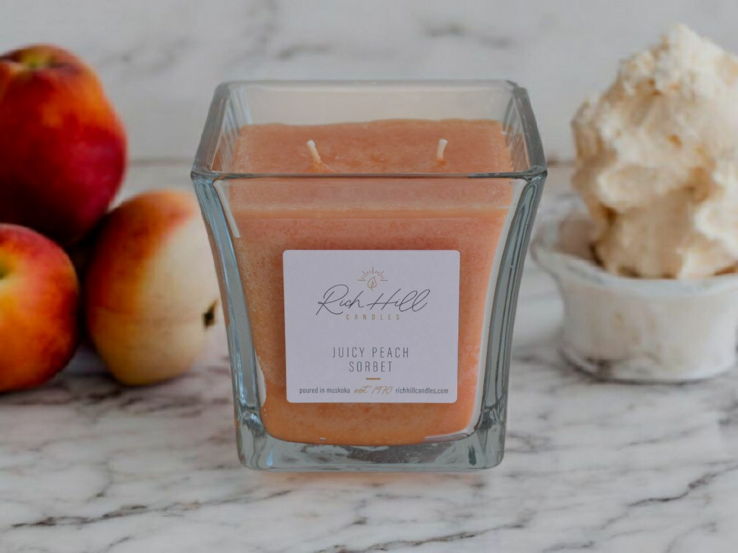 Juicy Peach Sorbet scented jar candles