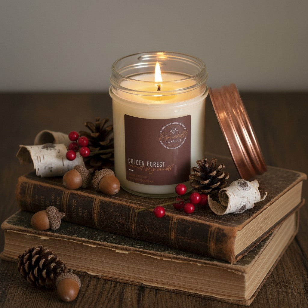 Golden Forest Candle | Brown Sugar Fig, Amber & Cedar