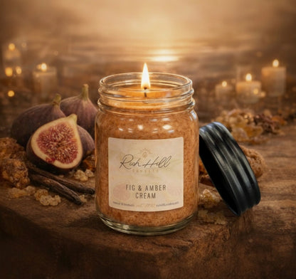 Fig & Amber Cream Scented Jar Candles