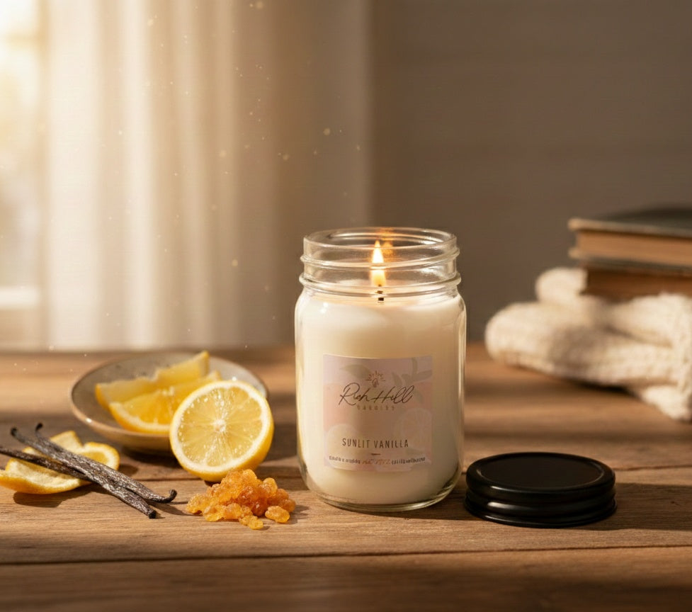 Sunlit Vanilla Scented Jar Candles