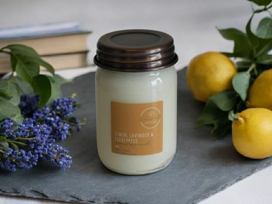 Lemon, Lavender & Eucalyptus Coconut Soy Scented Jars