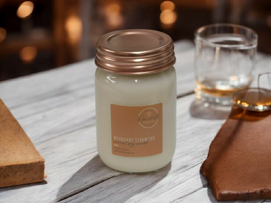 Mahogany & Teakwood Scented Coconut Soy Jars