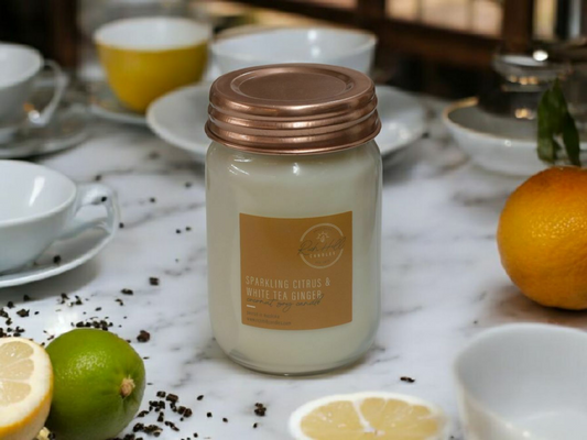 Sparkling Citrus & White Tea Ginger Scented Coconut Soy Jars