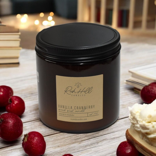 Vanilla Cranberry Scented Wood Wick Jars