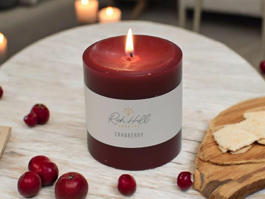Cranberry Scented Pillars