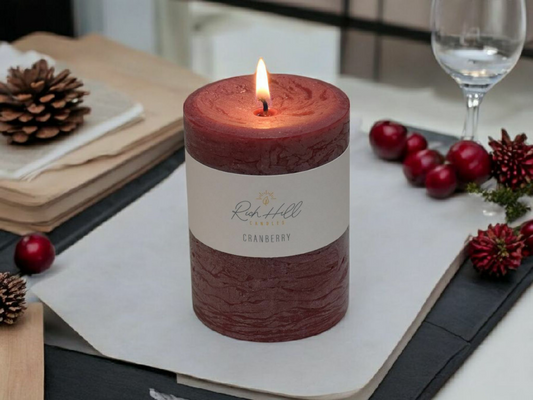 Cranberry Scented Rustic Pillars