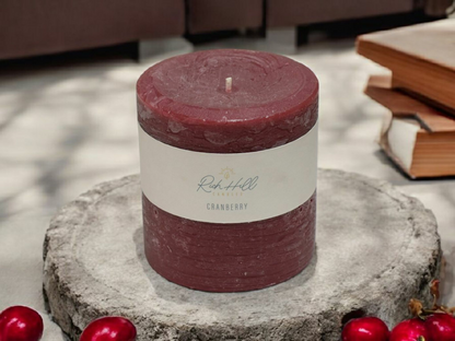 Cranberry Scented Rustic Pillars