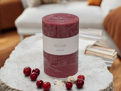Cranberry Scented Rustic Pillars