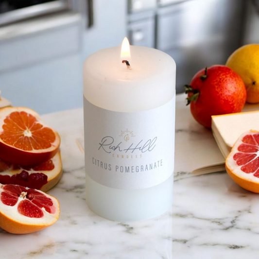 Citrus & Pomegranate Scented Pillars