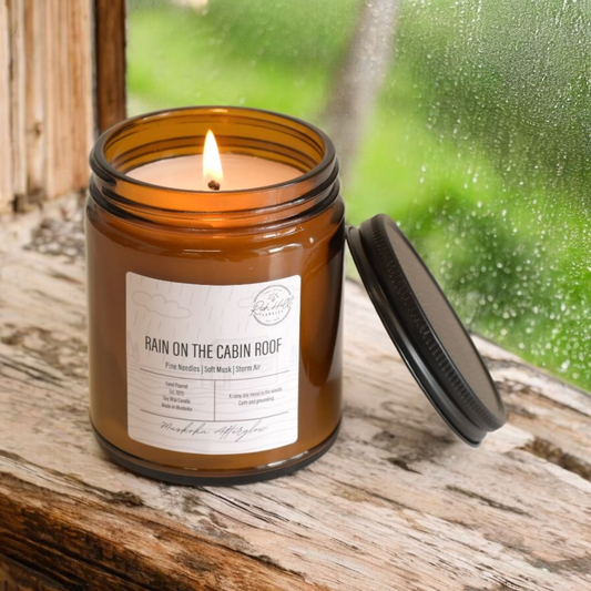 Rain On The Cabin Roof Muskoka Afterglow soy scented Jars