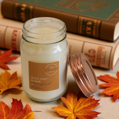 Smoked Honey Bourbon Scented Coconut Soy Jars