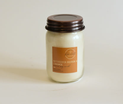 Butterscotch Bourbon & Cinnamon Scented Coconut Soy Jars