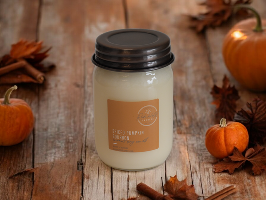 Spiced Pumpkin Bourbon Scented Coconut Soy Jars