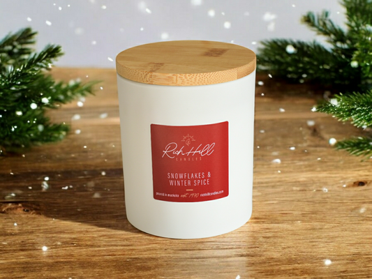 Snowflakes & Winterspice Scented Jar Candle