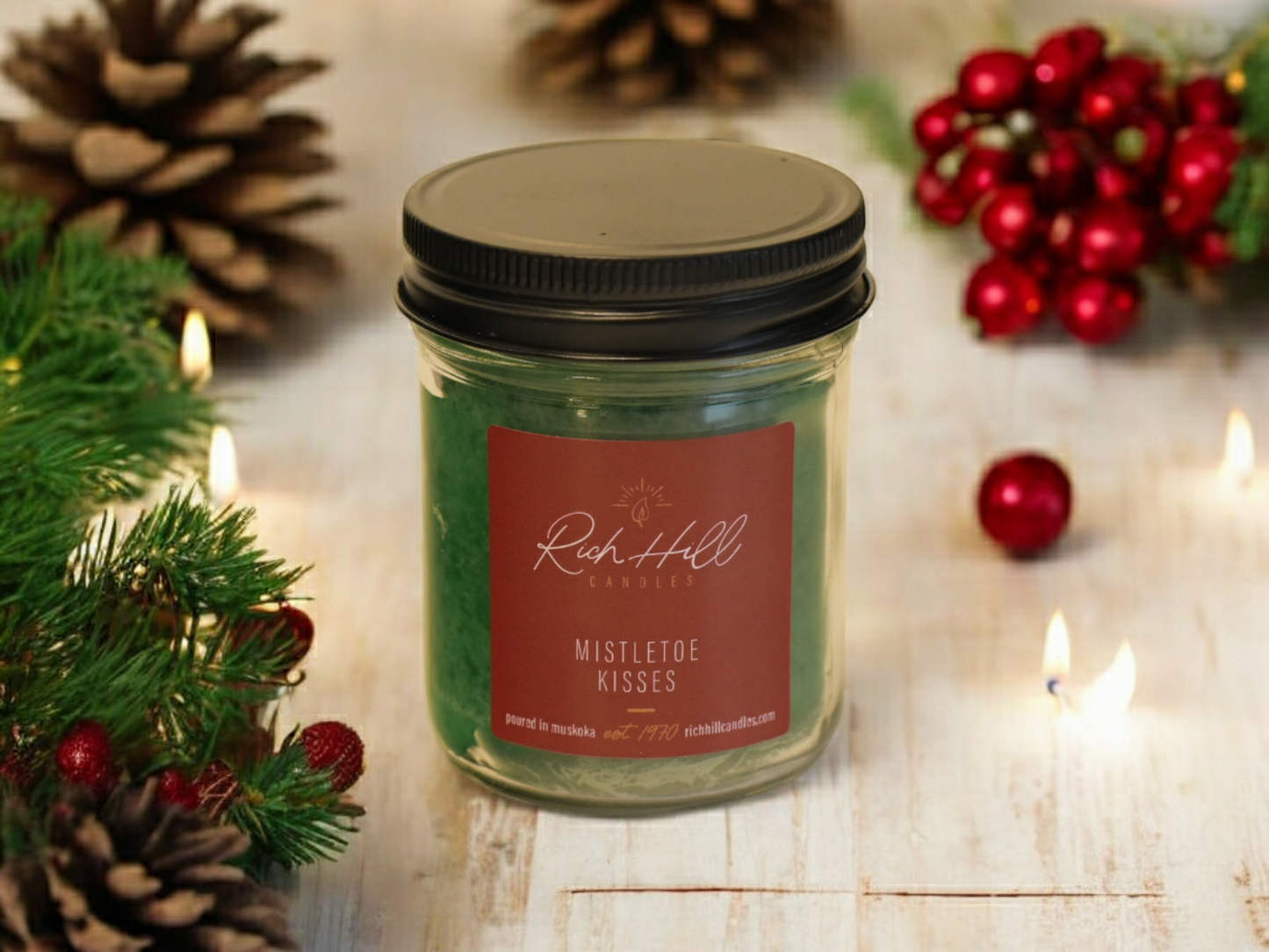 Mistletoe Kisses scented jar candles