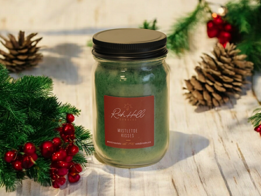 Mistletoe Kisses scented jar candles