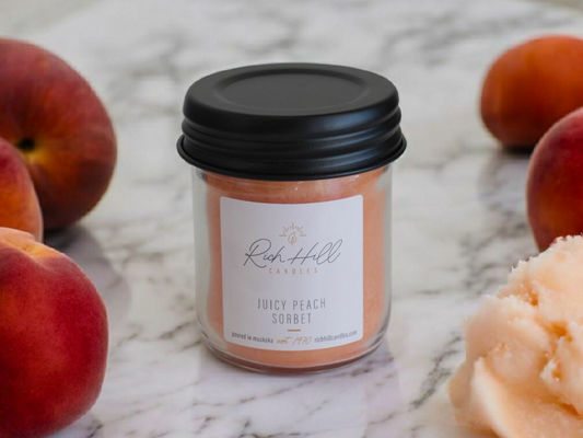 Juicy Peach Sorbet scented jar candles