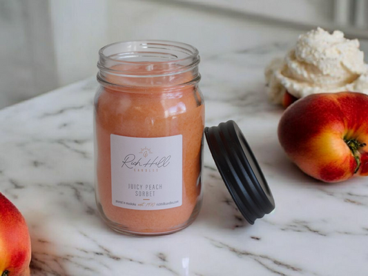 Juicy Peach Sorbet scented jar candles