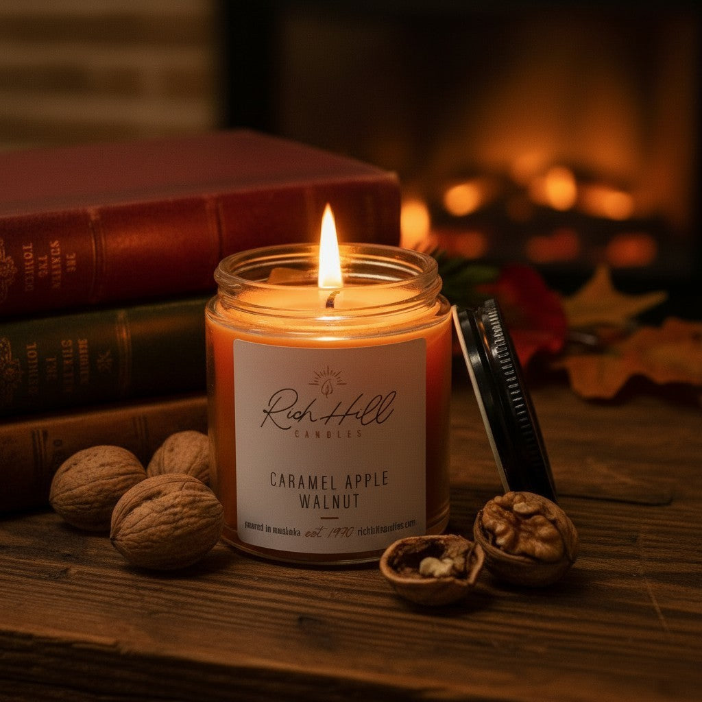 Caramel Apple Walnut scented jar candles