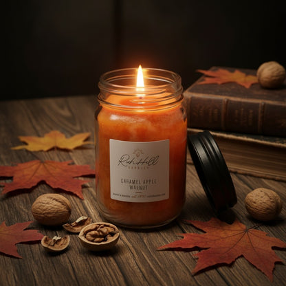 Caramel Apple Walnut scented jar candles