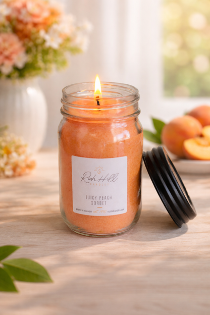 Juicy Peach Sorbet scented jar candles