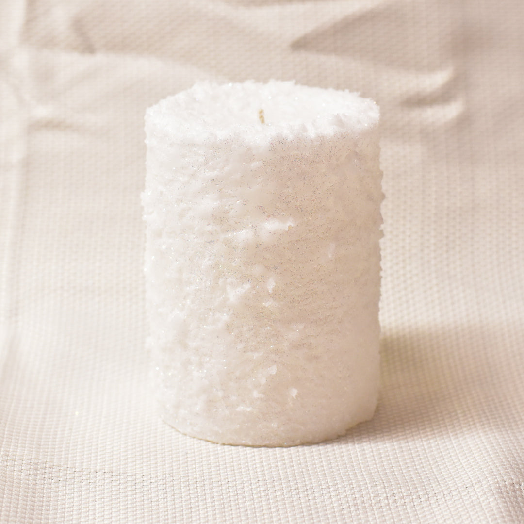 Snowstorm Christmas Candles- Unscented Pillars