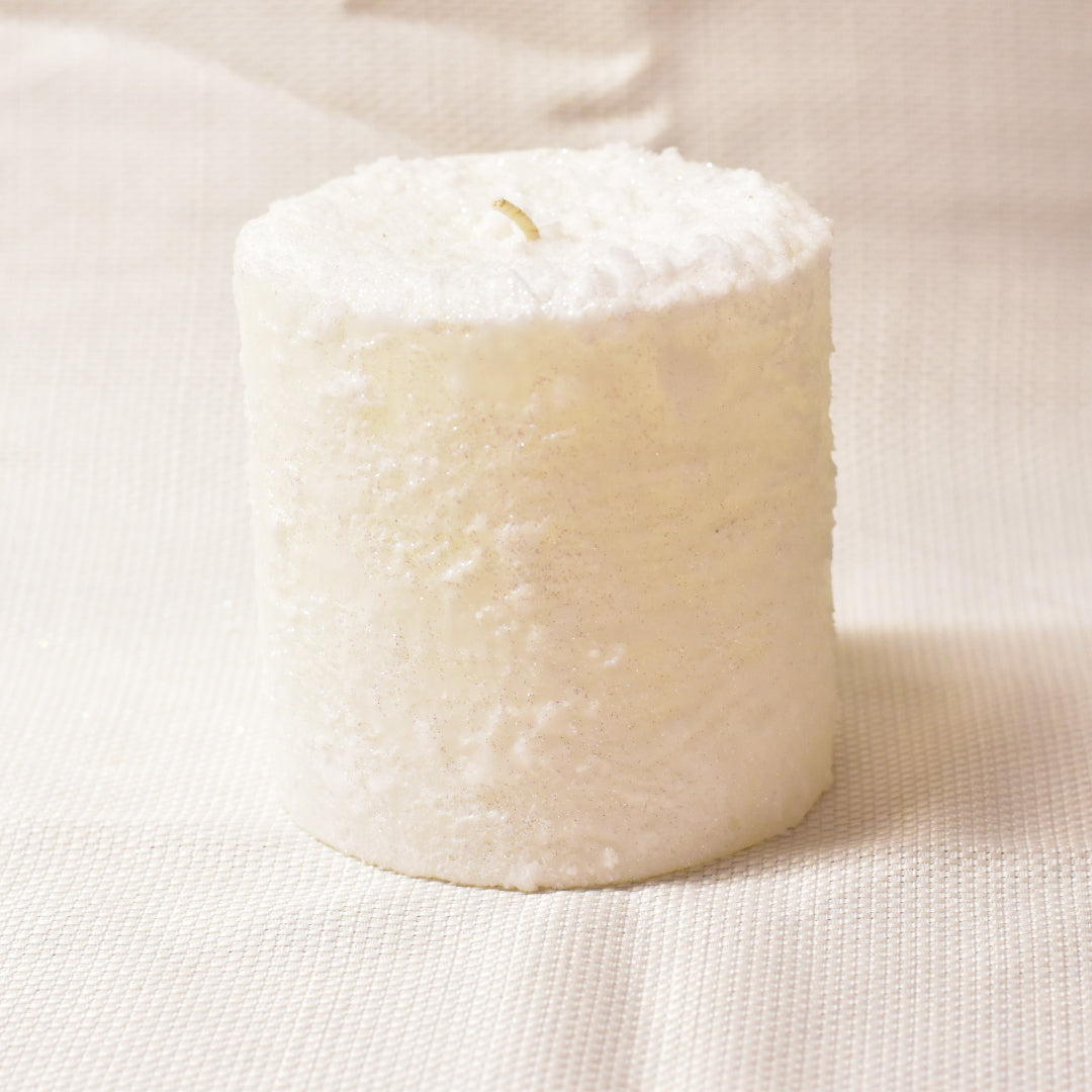 Snowstorm Christmas Candles- Unscented Pillars